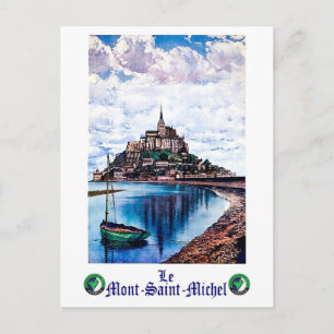 Cartão Postal Le Mont-Santo-Michel, Normandia, França, colheita