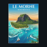 Cartão Postal Le Morne Brabant, Le Morne, Black River<br><div class="desc">Le Morne Brabant is a rugged mountain that juts into the Indian Ocean in southwest Mauritius. It is a UNESCO World Heritage site,  historically used as a refuge by runaway slaves,  and is surrounded by a stunning turquoise lagoon.</div>