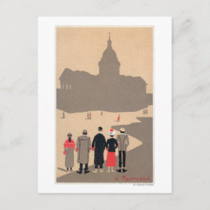 Cartão Postal Le Pantheon Art Deco SceneParis, França