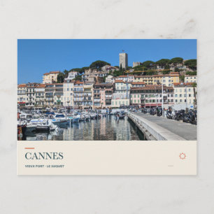 Cartão Postal Le Suquet e Vieux Port em Cannes