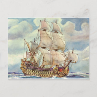 Cartão Postal Le Terrible, navio de guerra de Luís XIV