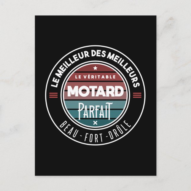 Cartão Postal Le véritable motard parfait (Frente)