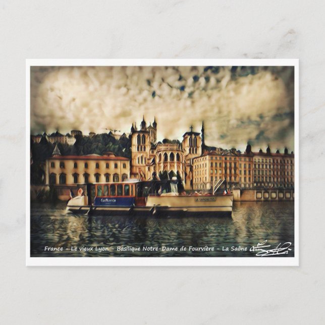 Cartão Postal  Le vieux Lyon - La Saône (Frente)