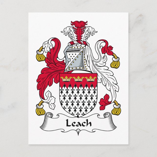 Cartão Postal Leach Family Crest (Frente)