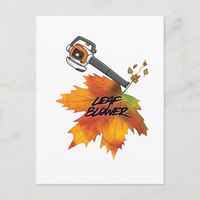 Cartão Postal Leaf Blower Fall Costume (Frente)