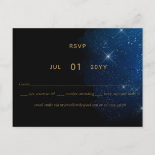 Cartão Postal Leah G BUDGET Starry Night Wedding RSVP