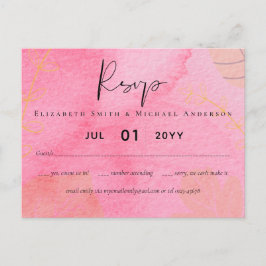 Cartão Postal Leah G Orçamento Pink Peach Watercolor Abstrac