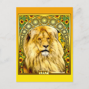 Cartão Postal Leão Art Nouveau
