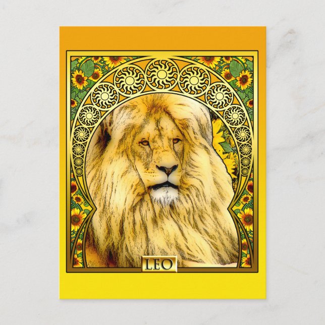 Cartão Postal Leão Art Nouveau (Frente)