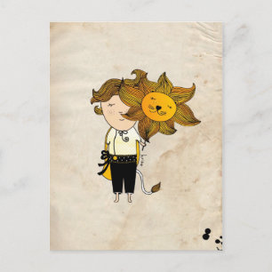 Cartão Postal Leão Boy Zodiac Sinal