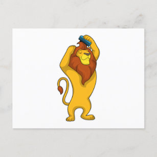 Cartão Postal Leão com Comb