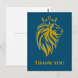 Cartão Postal Leão Com Coroa - Estilo Dourado 2