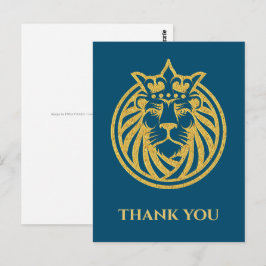 Cartão Postal Leão Com Coroa - Estilo Dourado 4