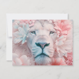 Cartão Postal Leão com flores