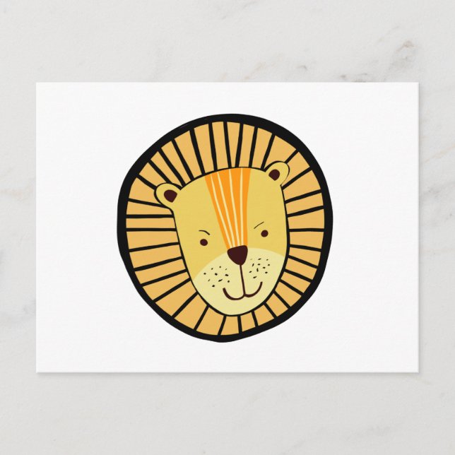 Cartão Postal Leão da Selva Crianças Fofas (Frente)