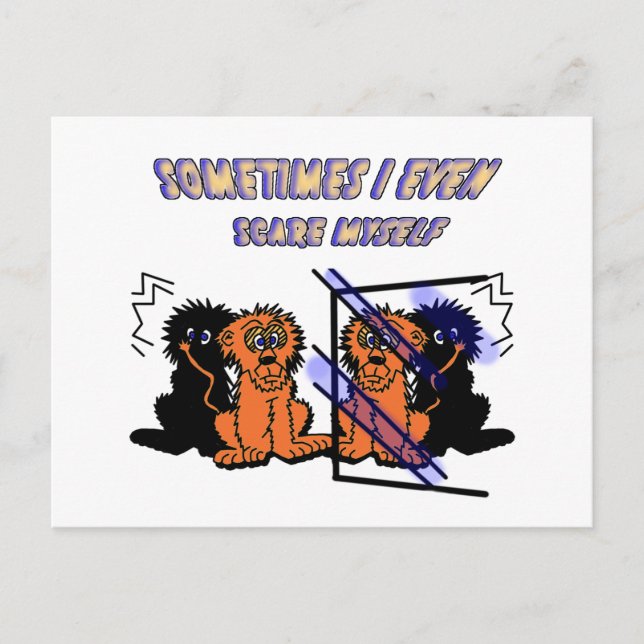 Cartão Postal Leão de desenho animado (Frente)