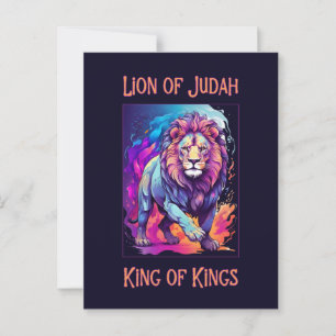 Cartão Postal Leão de Judah Jesus Faith Arte Cristã