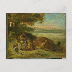 Cartão Postal Leão e jacaré, 1863
