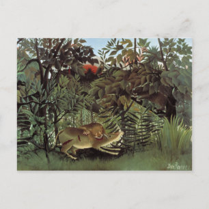 Cartão Postal Leão Faminto - Henri Rousseau