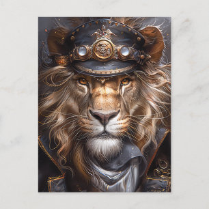 Cartão Postal Leão Steampunk