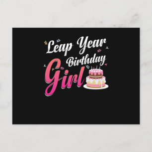 Cartão Postal Leap Year Birthday Girl February 29 Birthday Gift