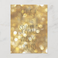Leave a Little Sparkle - Gold Inspirational Quote