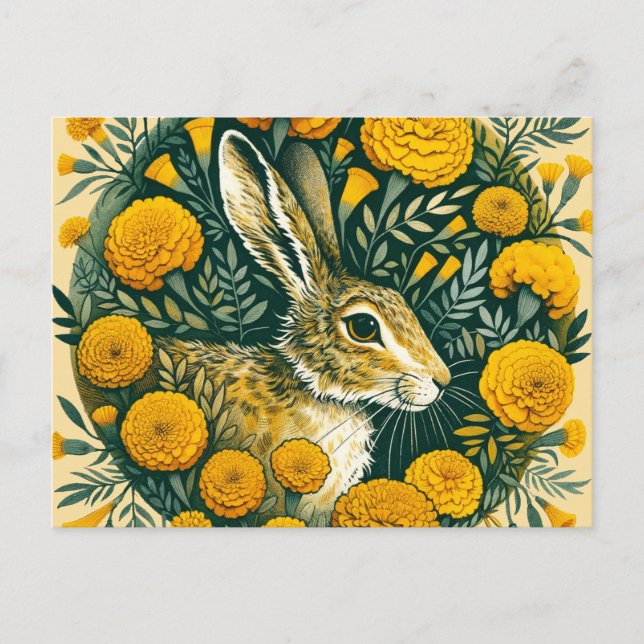 Cartão Postal Lebre Marigold (Frente)