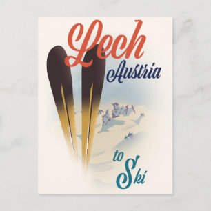 Cartão Postal Lech Austria Ski poster