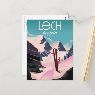 Cartão Postal Lech Austria Ski poster.