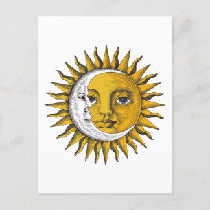 Cartão Postal Ledge Celestial Sun e Moon Picture