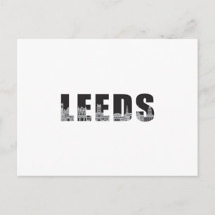 Cartão Postal Leeds City Cityscape Skyline Trip Funny Gift