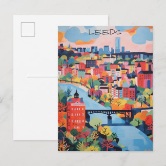 Cartão Postal Leeds Travel City Painting Aesthetic