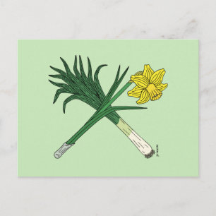 Cartão Postal Leek e Daffodil cruzados