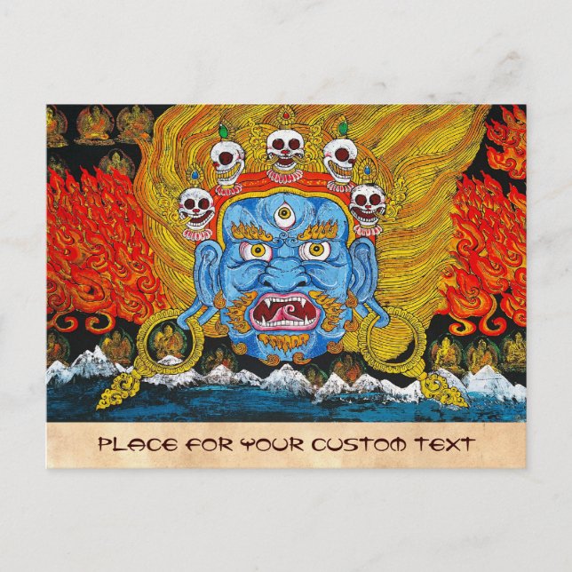 Cartão Postal Legal arte oriental tibetana thangka demon (Frente)