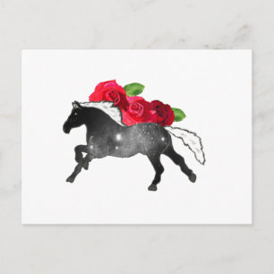 Cartão Postal Legal Cavalo Preguiçoso Preto + Nebulosa Branca c