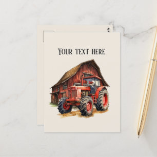 Cartão Postal Legal celeiro e trator adicionar texto Farmácias