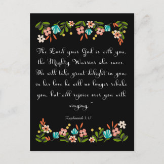 Cartão Postal Legal Christian Art Zephaniah 3:17