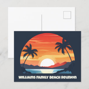 Cartão Postal Legal Costume Palm Tres Beach Party Blue