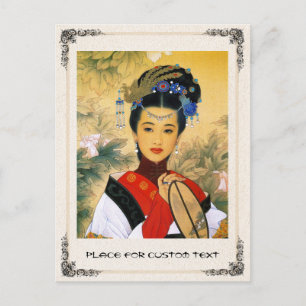 Cartão Postal Legal e bela princesa chinesa Guo Jin art