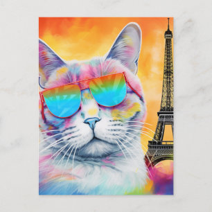 Cartão Postal Legal gato em Paris