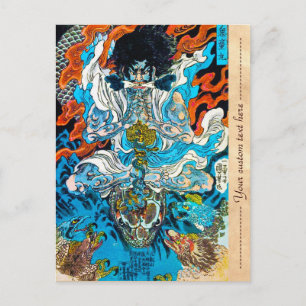 Cartão Postal Legal guerreiro oriental japonês samurai