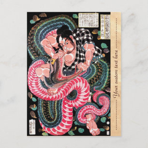 Cartão Postal Legal guerreiro oriental japonês samurai