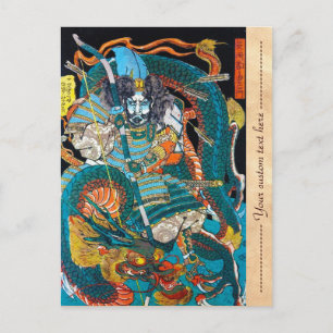 Cartão Postal Legal guerreiro oriental japonês samurai