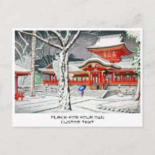 Cartão Postal Legal neve em iwashimizu hachiman santuário kyoto