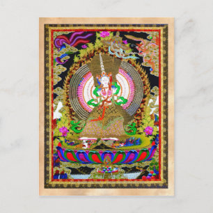 Cartão Postal Legal oriental tibetano thangka Usnisa Sitatapatra