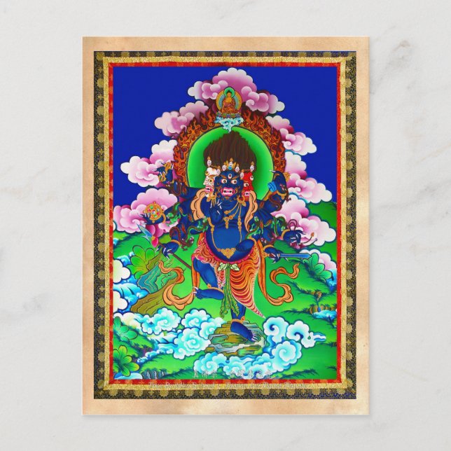 Cartão Postal Legal tatuagem oriental tibetana thangka Ucchusma (Frente)