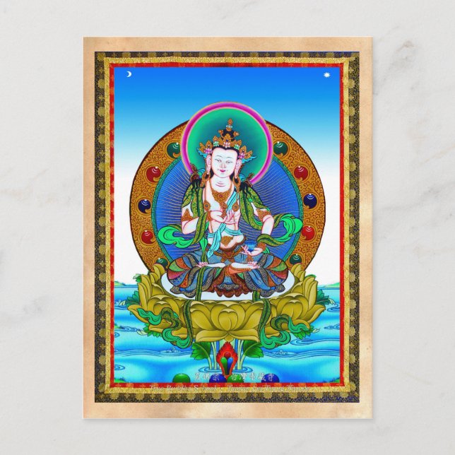 Cartão Postal Legal tatuagem oriental tibetana thangka Vajrasatt (Frente)