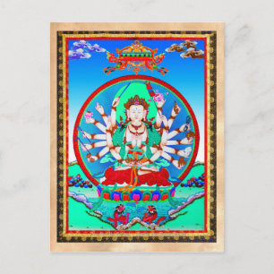 Cartão Postal Legal tatuagem tibetana thangka Cundhi Bodhisattva