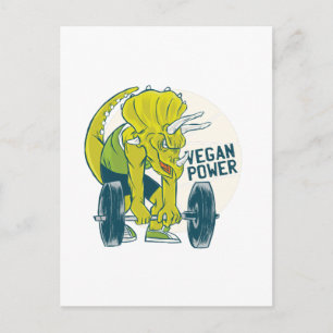 Cartão Postal Legal TRICERATOPS Vegano Dinossauro Levantamento d