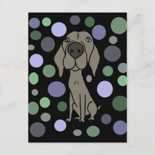 Cartão Postal Legal Weimaraner e Abstrato de padrão de círculo